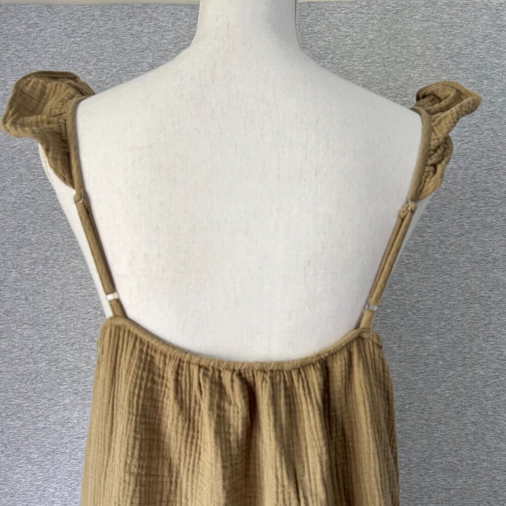 Grade & Gather Dress Womens Large Green Gauze Tiered Boho Beach Midi Sundress - Picture 8 of 13